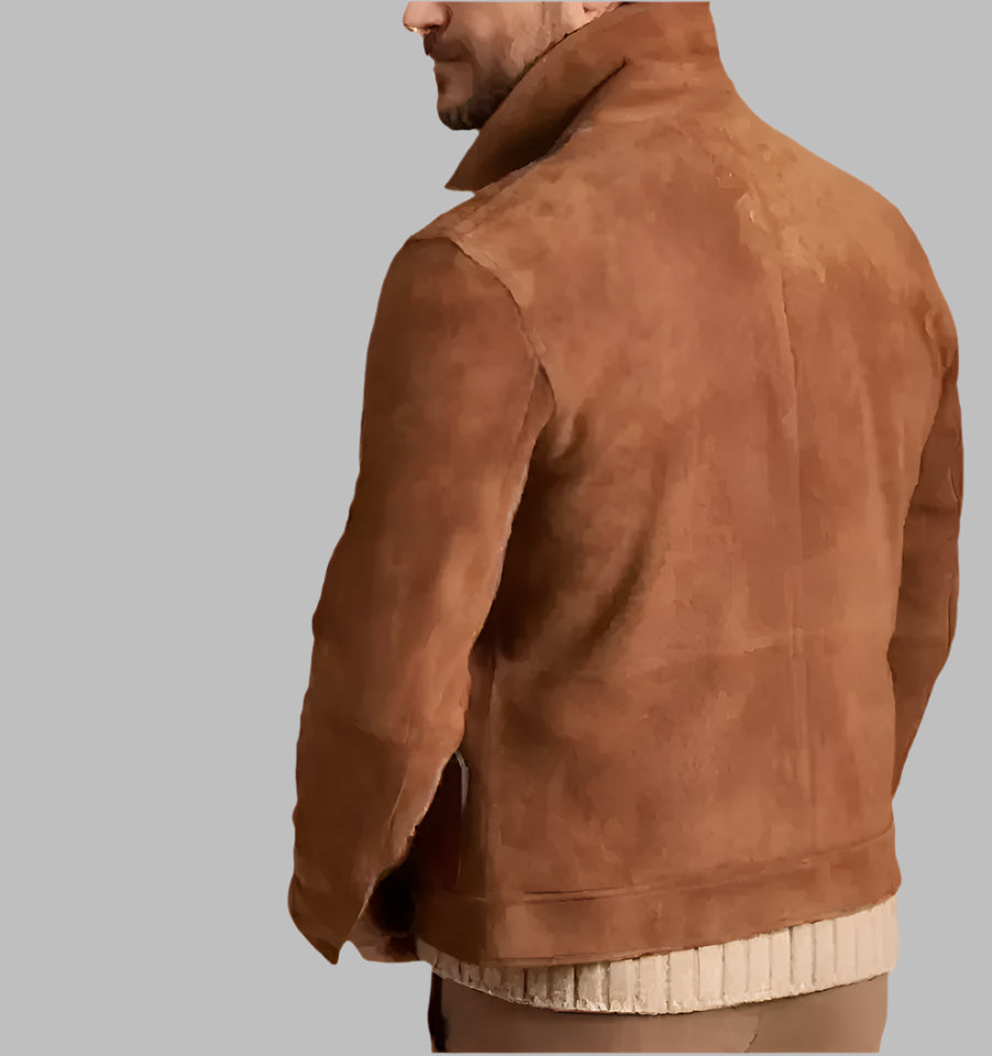 Timber Trucker – Men’s Brown Suede Leather Jacket Luxequir Vogue