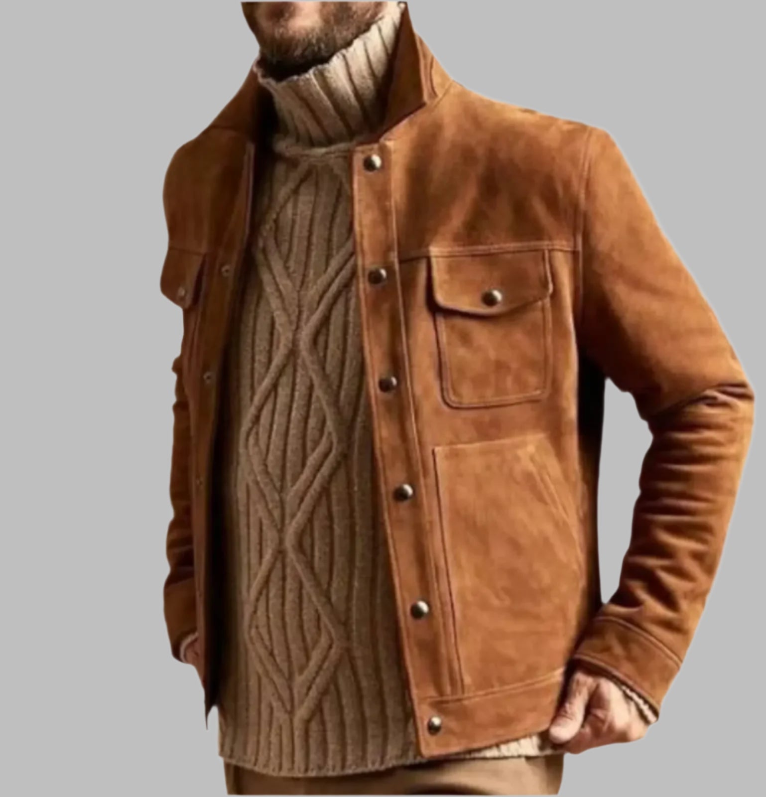 Timber Trucker – Men’s Brown Suede Leather Jacket Luxequir Vogue