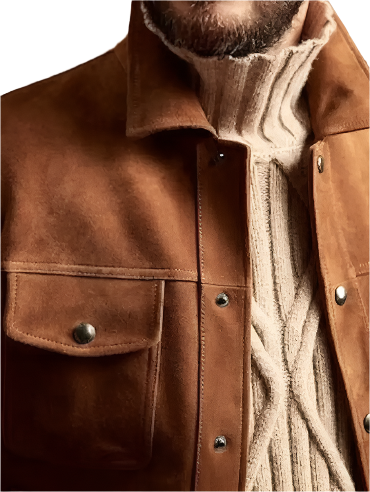 Timber Trucker – Men’s Brown Suede Leather Jacket Luxequir Vogue