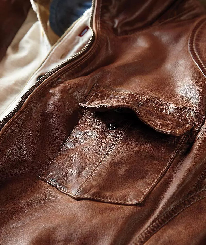 Vintage Torque – Men’s Distressed Brown Leather Biker Jacket Luxequir Vogue