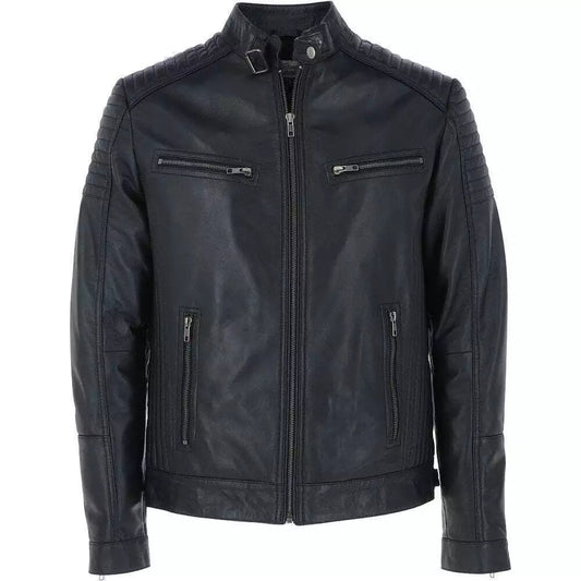 Midnight Throttle – Men’s Quilted Shoulder Biker Leather Jacket Luxequir Vogue
