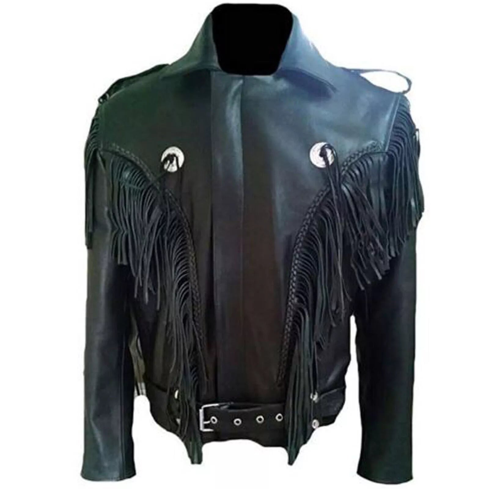 Midnight Stallion – Men’s Fringed Leather Western Biker Jacket Luxequir Vogue