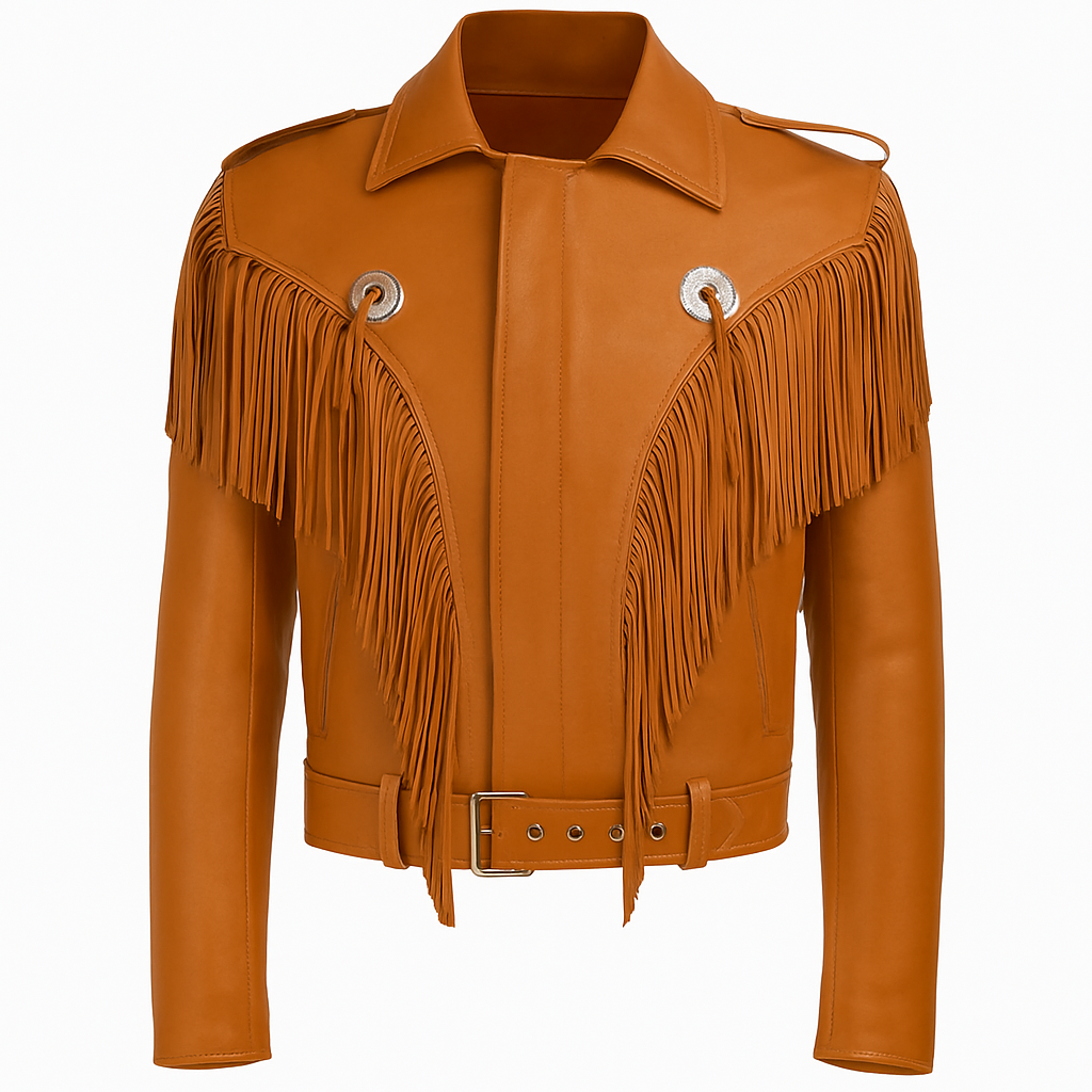 Midnight Stallion – Men’s Fringed Leather Western Biker Jacket Luxequir Vogue