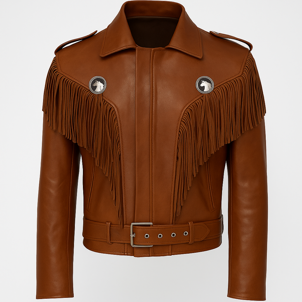 Midnight Stallion – Men’s Fringed Leather Western Biker Jacket Luxequir Vogue