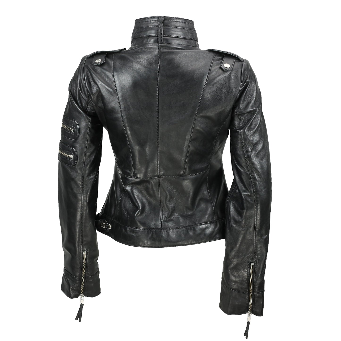 Ladies Women's Real Leather Slim Fit Soft Zip Biker Style Jacket Luxequir Vogue