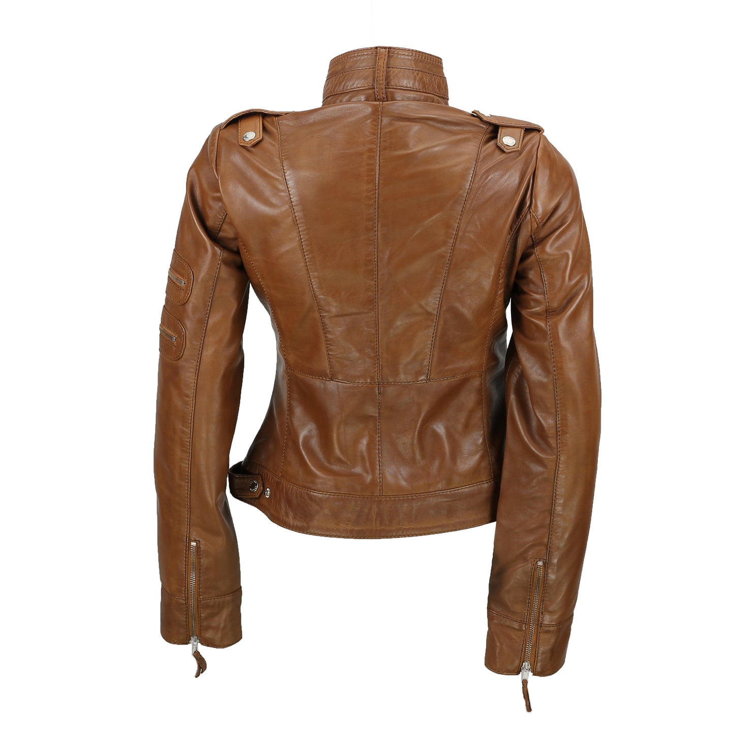 Ladies Women's Real Leather Slim Fit Soft Zip Biker Style Jacket Luxequir Vogue