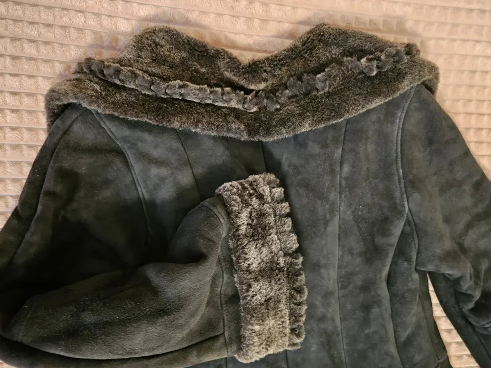 Luxequir-REAL 100% GENUINE SHEEPSKIN Shear ling Leather long Coat Luxequir Vogue