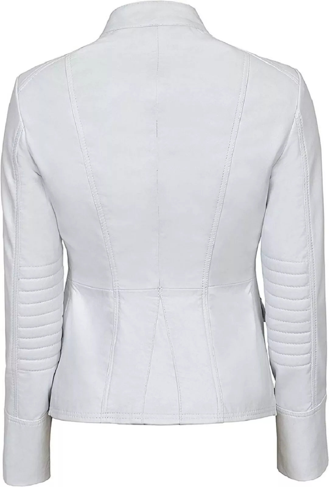 White leather jacket on a white background