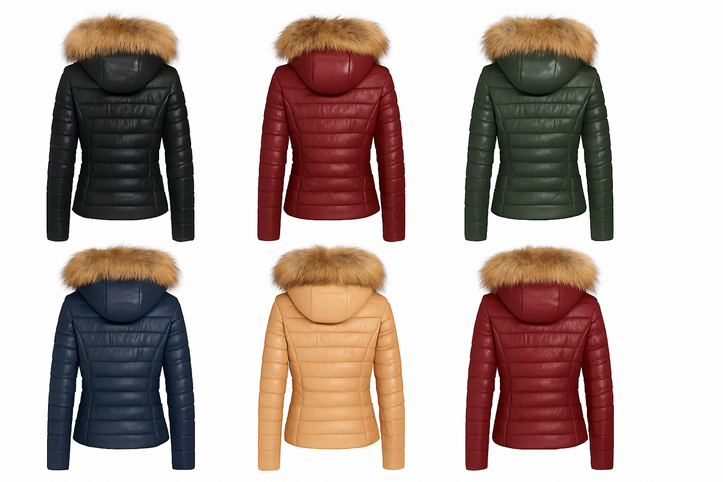 Royal Ember – Women’s Cropped Leather Jacket with Natural Faux Fur Collar Luxequir Vogue