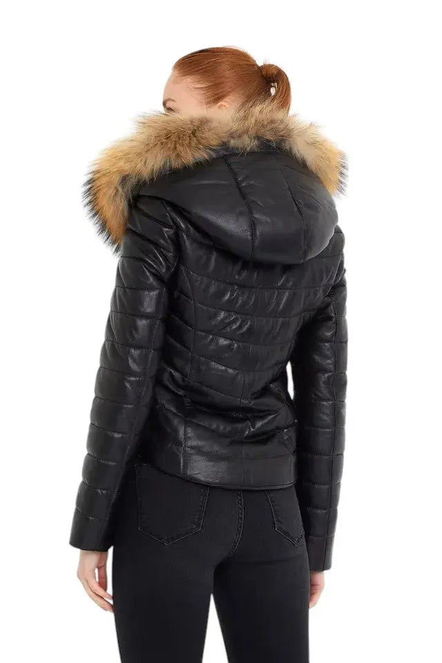 Men's luxury black leather biker jacket with gold zippers and quilted detailing – Obsidian Alpha by Luxequir Vogue