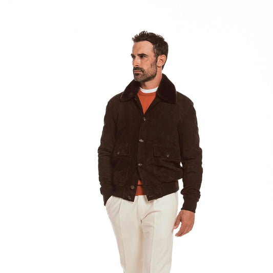 Luxequir Noir Crest – Suede Handmade Classic Blouson Jacket Luxequir Vogue