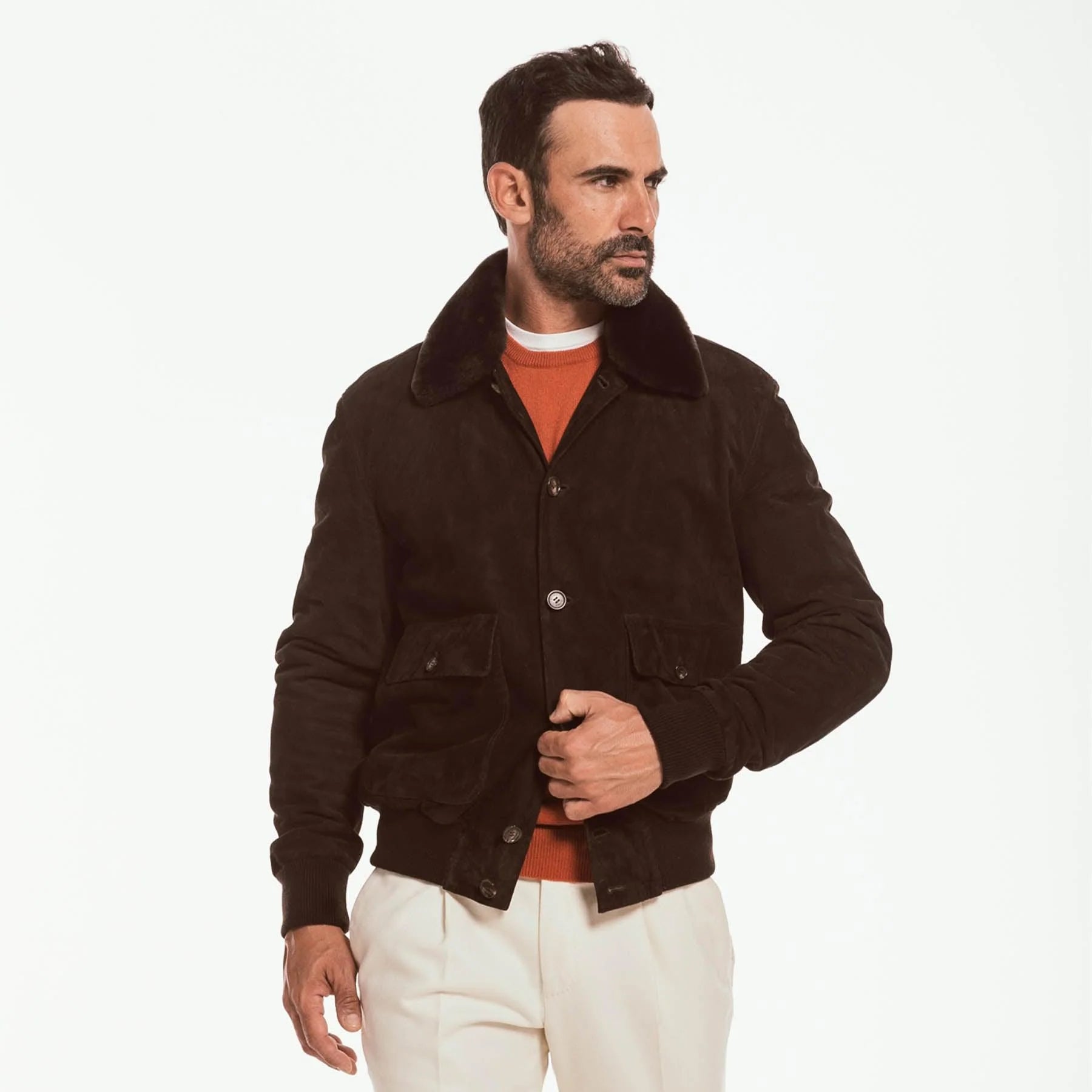 Luxequir Noir Crest – Suede Handmade Classic Blouson Jacket Luxequir Vogue