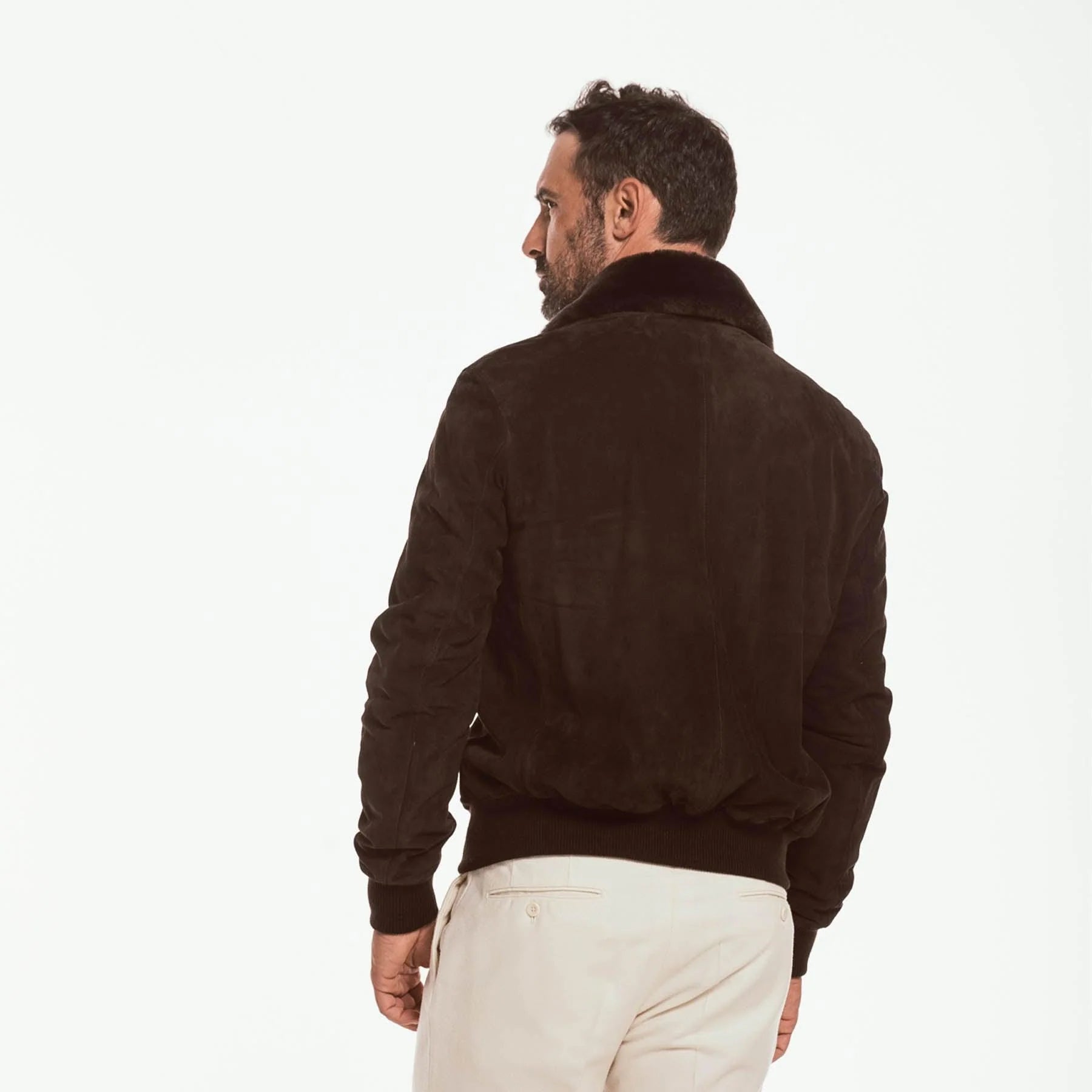 Luxequir Noir Crest – Suede Handmade Classic Blouson Jacket Luxequir Vogue
