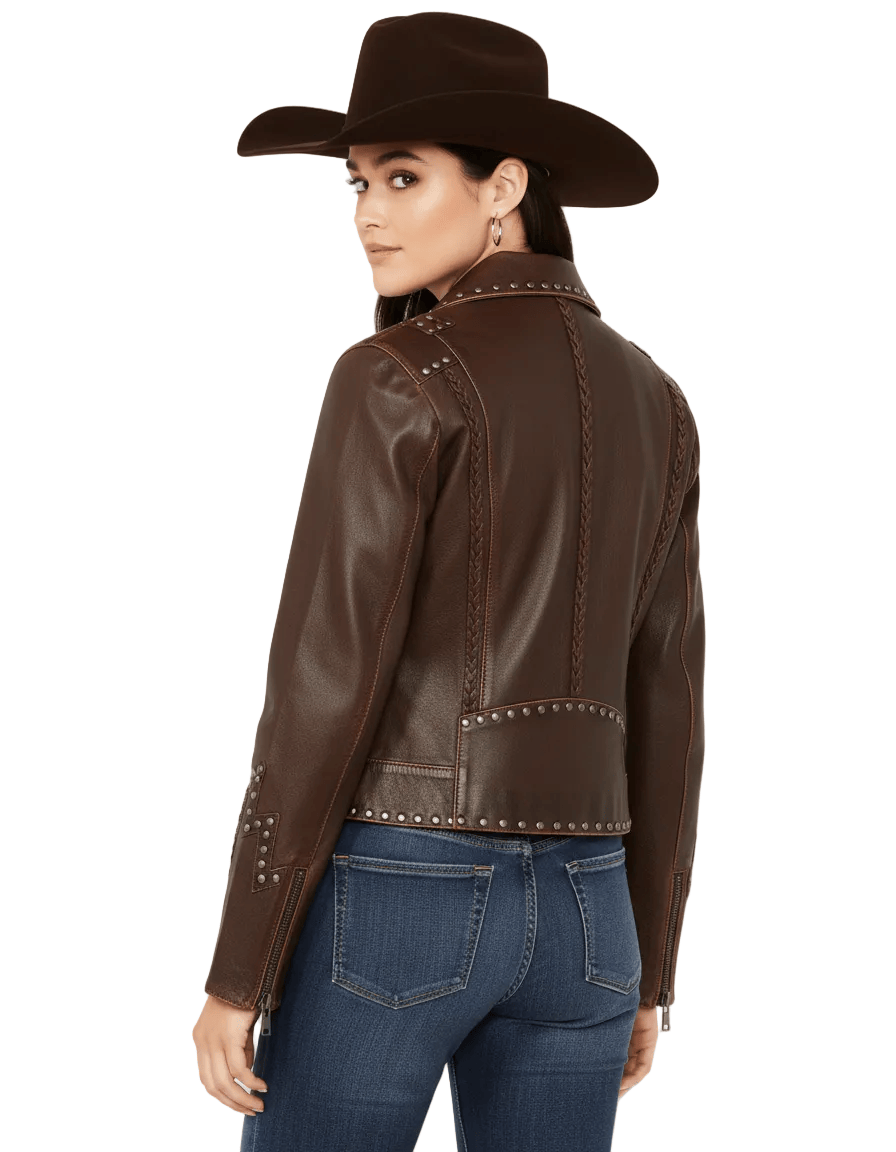 Saddle Spark Women’s Studded Western Leather Jacket (Copy)