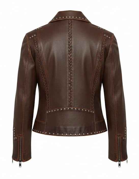 Saddle Spark Women’s Studded Western Leather Jacket (Copy)