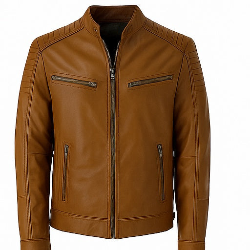 Shadowline – Men’s Quilted Shoulder Biker Leather Jacket Luxequir Vogue