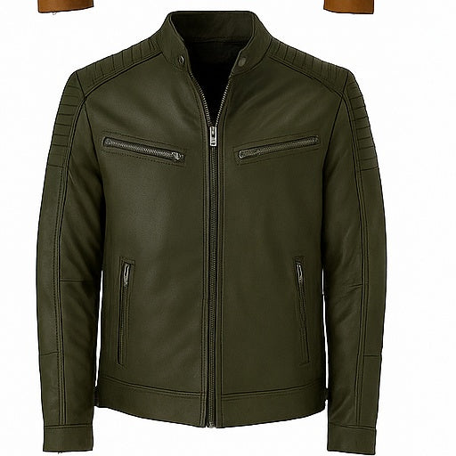 Shadowline – Men’s Quilted Shoulder Biker Leather Jacket Luxequir Vogue