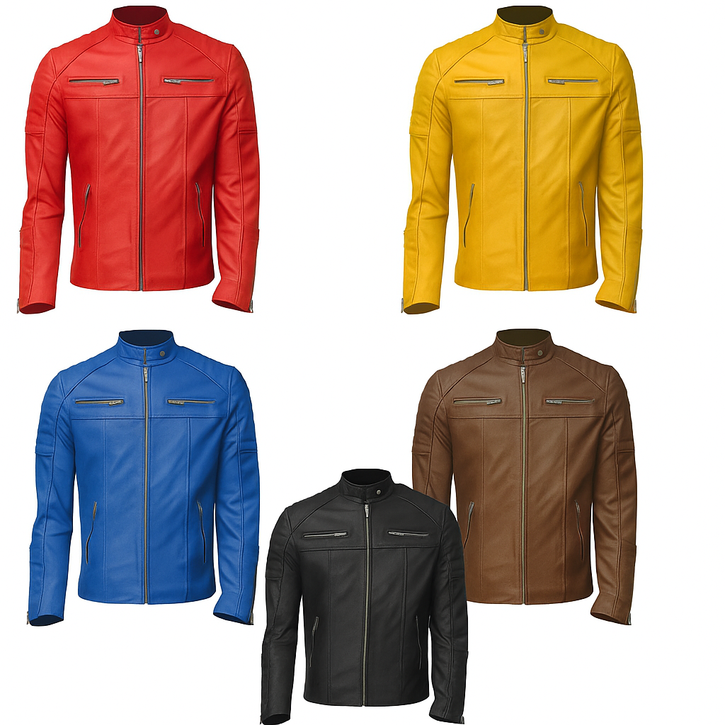 Solar Rush – Men’s Yellow Moto Leather Jacket Luxequir Vogue