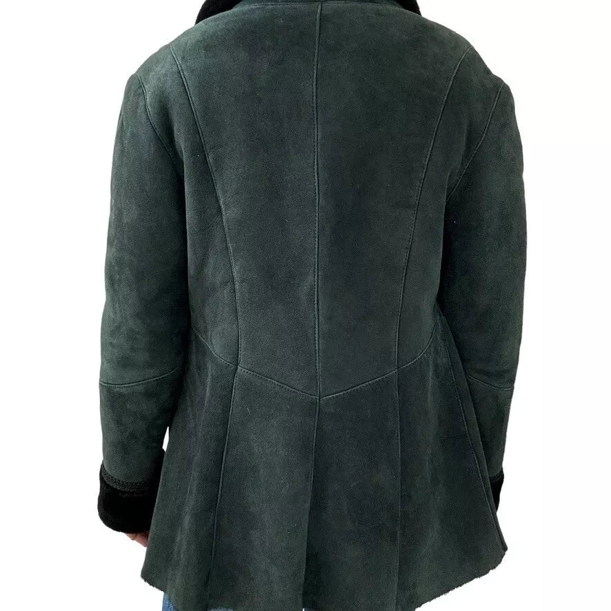 Luxequir-Collection Women's Black Shear ling Leather Winter Jacket Luxequir Vogue