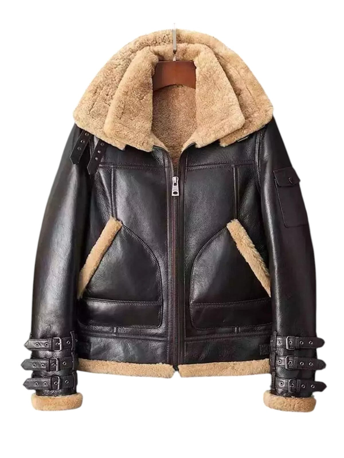 Storm Baron Men's Shearling-Lined Aviator Jacket - Stylish Leather Outerwear Luxequir Vogue