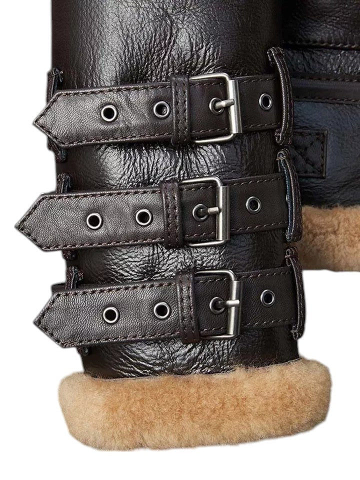 Storm Baron Men's Shearling-Lined Aviator Jacket - Stylish Leather Outerwear Luxequir Vogue