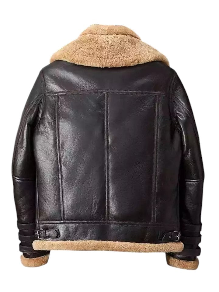 Storm Baron Men's Shearling-Lined Aviator Jacket - Stylish Leather Outerwear Luxequir Vogue