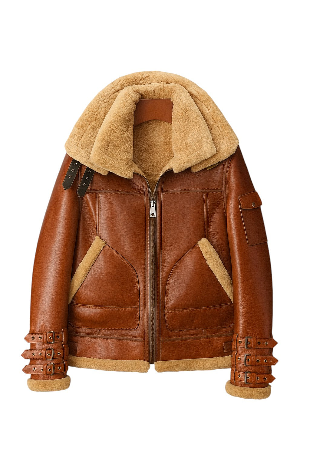 Storm Baron Men's Shearling-Lined Aviator Jacket - Stylish Leather Outerwear Luxequir Vogue