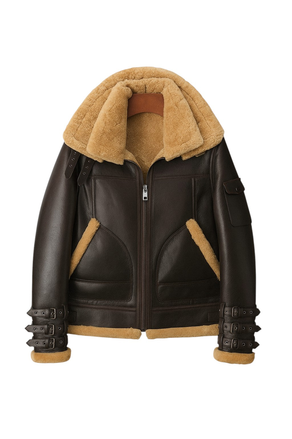 Storm Baron Men's Shearling-Lined Aviator Jacket - Stylish Leather Outerwear Luxequir Vogue