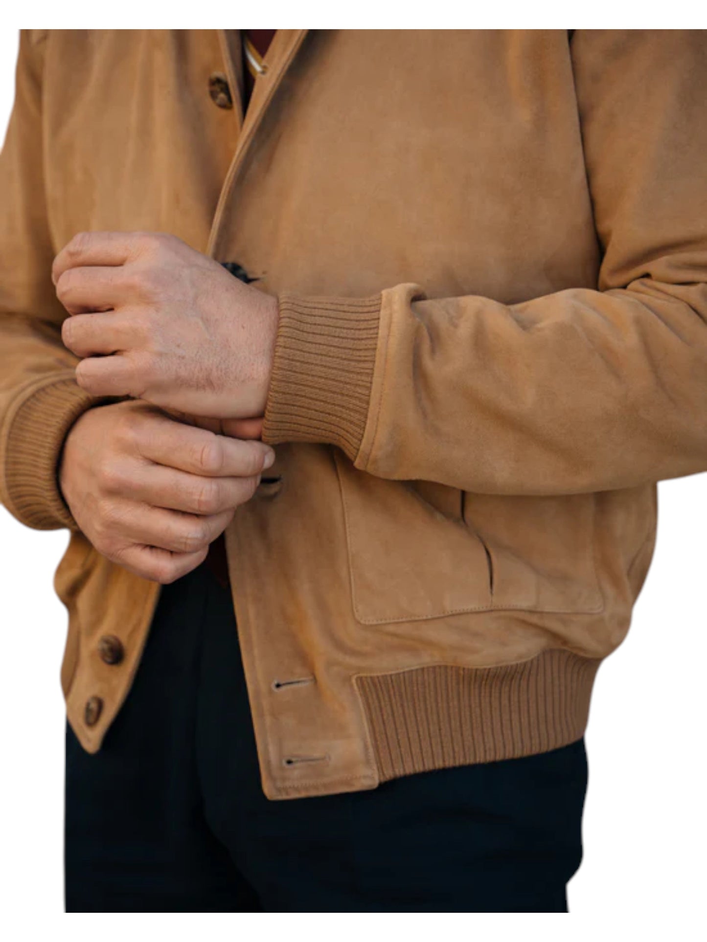 Tuscany Crest – Men’s Caramel Shearling Bomber Jacket Luxequir Vogue