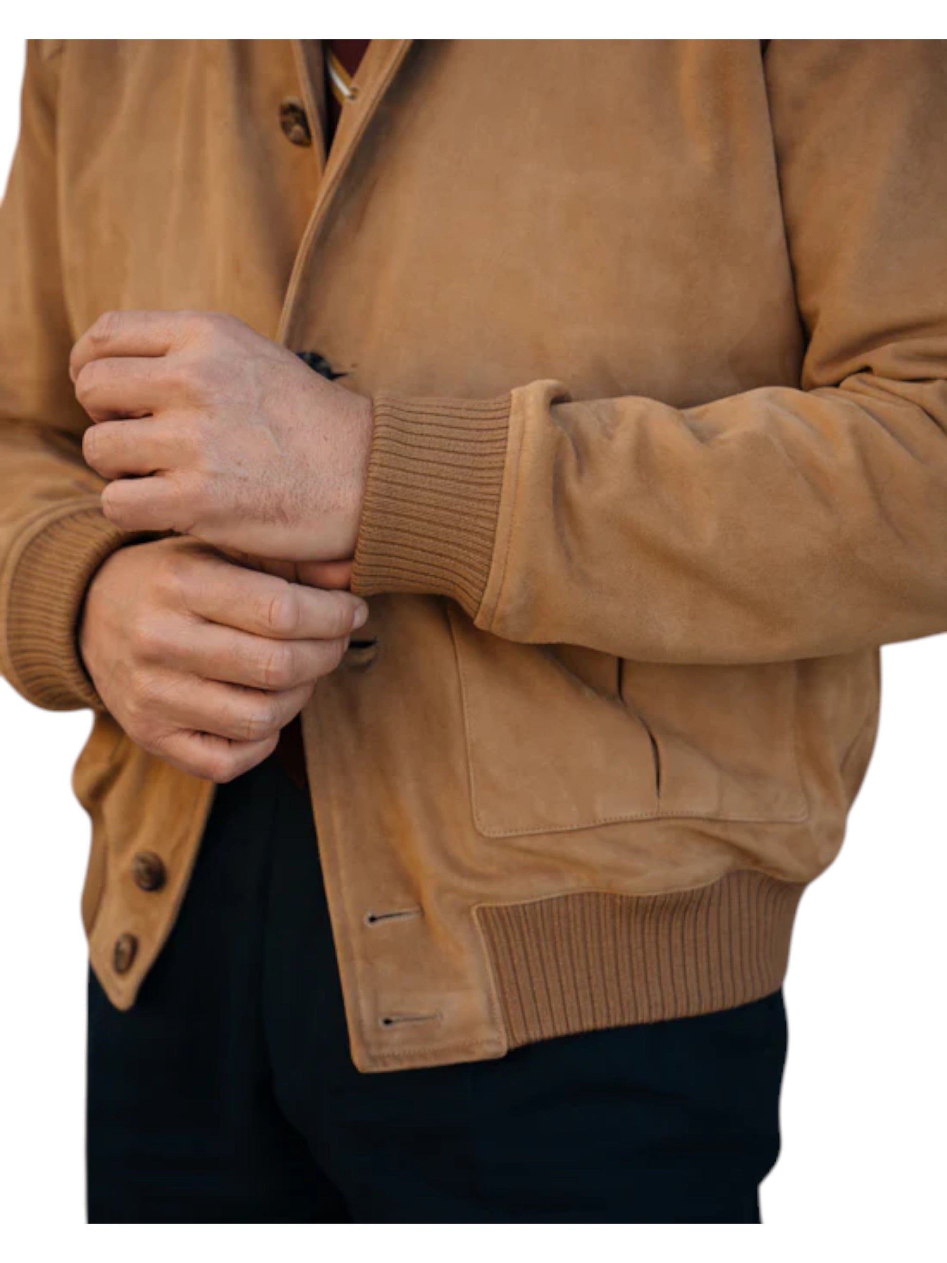 Tuscany Crest – Men’s Caramel Shearling Bomber Jacket Luxequir Vogue