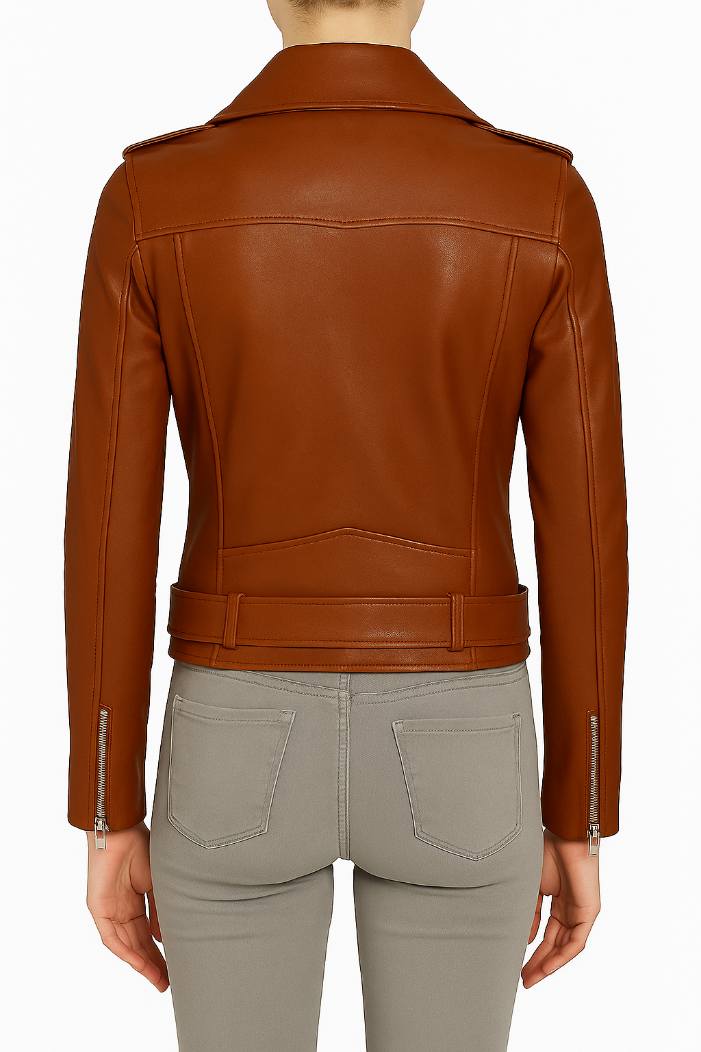 Urban Rider – Women’s Lambskin Leather Belted Biker Jacket Luxequir Vogue