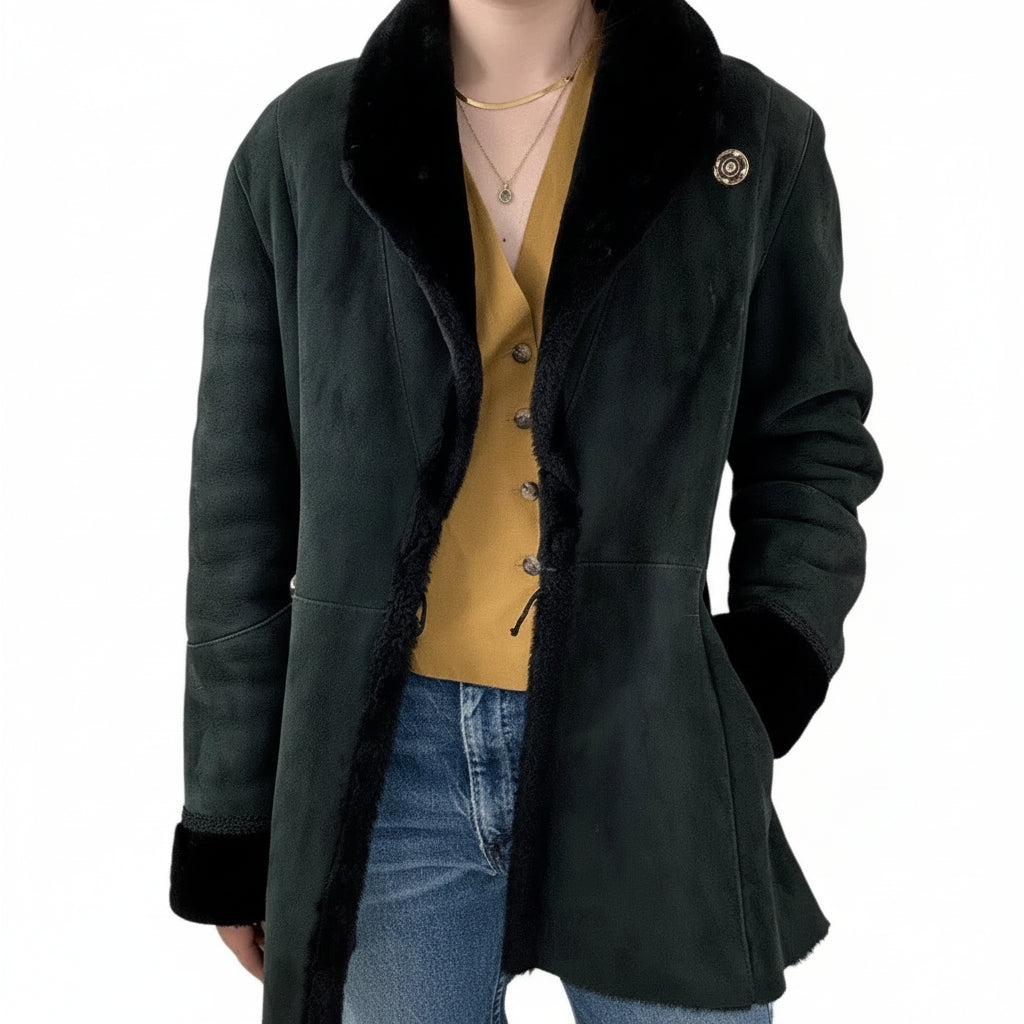 Luxequir Collection Women’s Black Shearling Leather Winter Jacket Luxequir Vogue