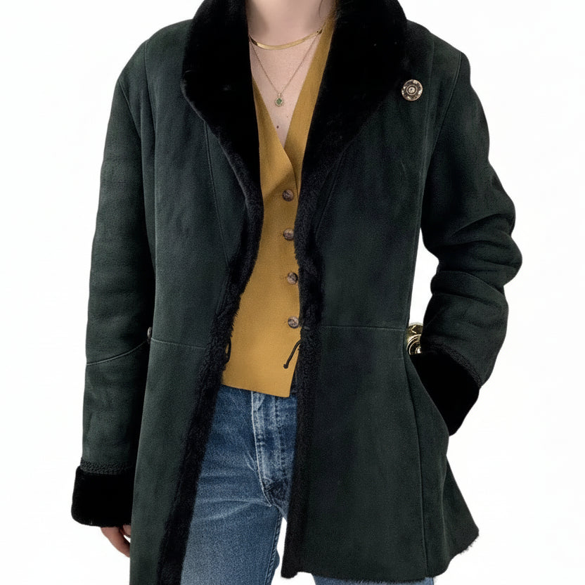 Luxequir Collection Women’s Black Shearling Leather Winter Jacket Luxequir Vogue