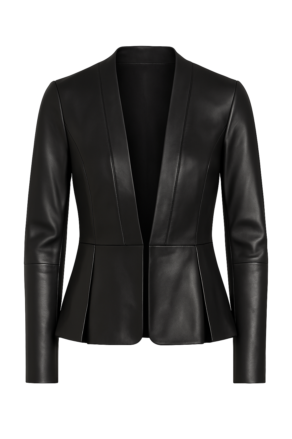 Verona Edge – Women’s Tailored Black Leather Blazer Luxequir Vogue